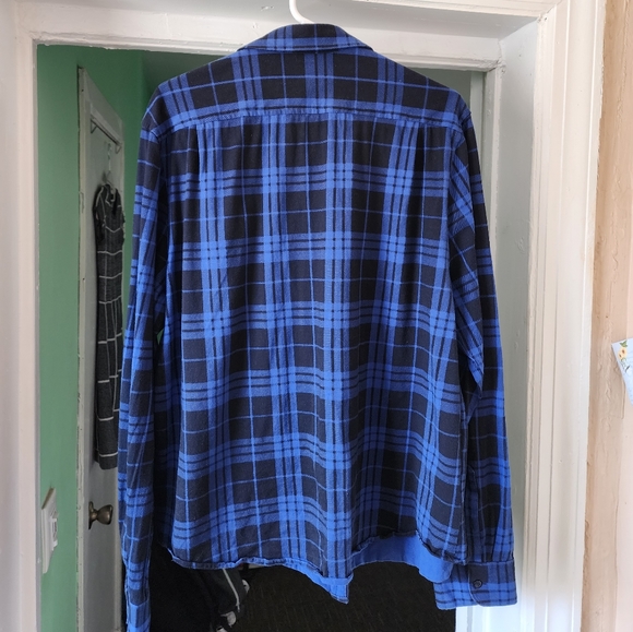 Penguin men's blue and white plaid men's shirt. - Picture 2 of 8